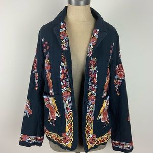 #33 Maeve embroidered jacket, 100% cotton, size 8, boho jacket